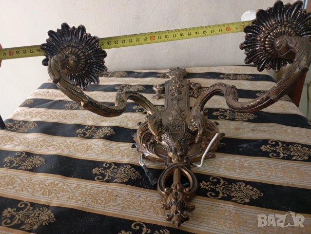 Чифт два аплика за стена арт деко, снимка 4 - Лампи за стена - 54192466