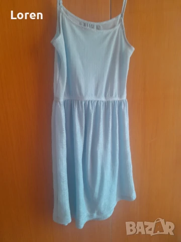 Светло синя рокличка с отблясък, снимка 6 - Рокли - 50954514