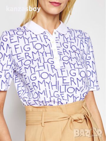 Tommy Hilfiger Polohemd Essential Print - страхотна дамска тениска ХЛ КАТО НОВА, снимка 1 - Тениски - 46717469