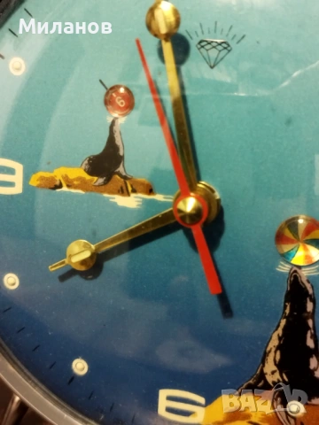 Стар анимиран будилник, настолен часовник, снимка 3 - Антикварни и старинни предмети - 54193438