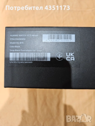 Смарт часовник HUAWEI WATCH GT 5 BLACK VLI-B19F Black Fluoroelastomer Strap 46 MM, GPS, ПУЛСОМЕР, SP, снимка 3 - Смарт часовници - 52514514