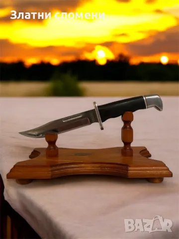 Настолна дървена стойка за нож – стил и удобство!