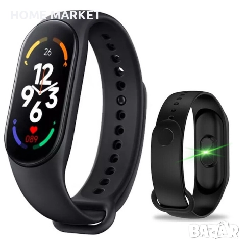 Фитнес (смарт) гривна M6. Показва часа, извървените крачки, сърдечния ритъм