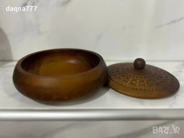 Кръгло ретро ковчеже от дърво, кутия за бижута, снимка 9 - Антикварни и старинни предмети - 49606337