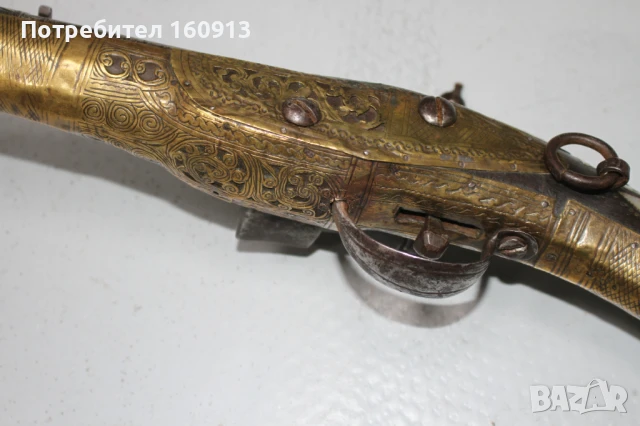 Автентичен оригинален балкански Джефердар . Кремъчна пушка ., снимка 17 - Антикварни и старинни предмети - 51423254