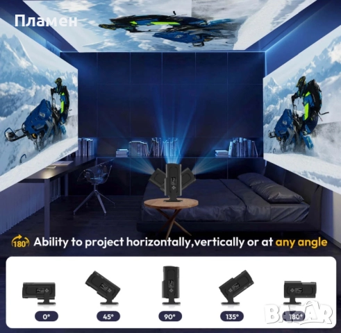 XGODY Gimbal 5 Full HD 1080P проектор, снимка 7 - Плейъри, домашно кино, прожектори - 52026261