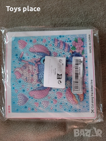 15*15см Диамантен гоблен + Рамка Lilo and Stitch Лило и Стич , снимка 5 - Рисуване и оцветяване - 52435643