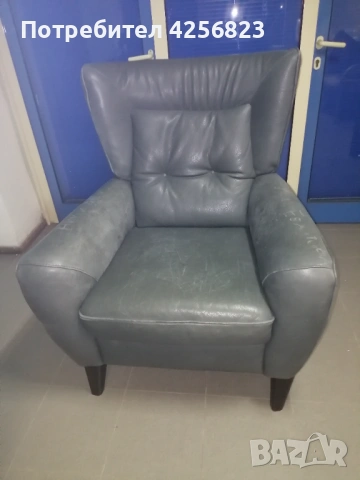 Фотьойли 2бр. сивосини - дебела телешка кожа 