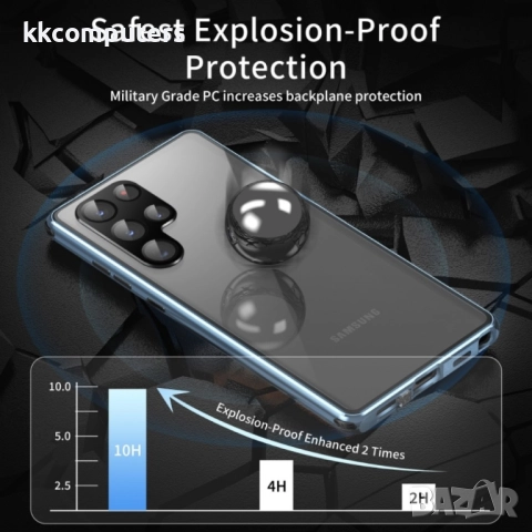 Samsung Galaxy S24 Ultra 5G View Window/ Magnetic Metal Frame/ HD Tempered Glass Калъф и Протектор, снимка 8 - Калъфи, кейсове - 52660221