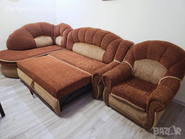 Разтегателен ъглов диван комплект 