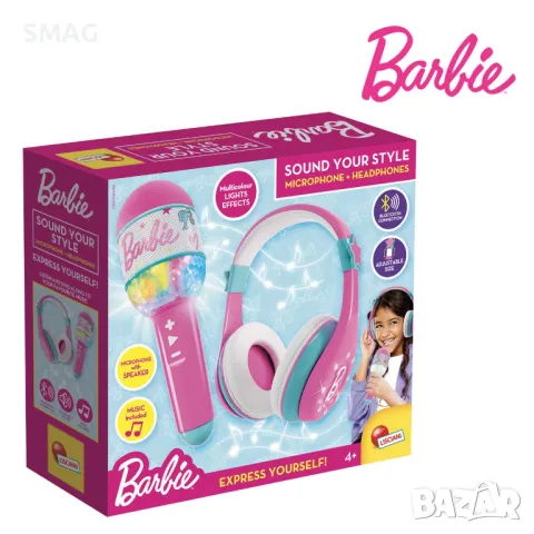 Bluetooth слушалки и микрофон Barbie Sound your Style S_1245173, снимка 1 - Музикални играчки - 49204634