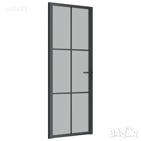 vidaXL Интериорна врата, 76x201,5 см, черен мат, стъкло и алуминий(SKU:350556), снимка 1 - Други - 48543428