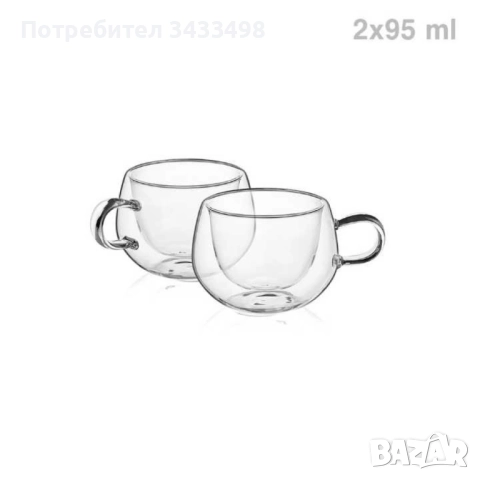 Чаша за еспресо с дръжка 90ml- 2 броя, снимка 2 - Чаши - 52306508