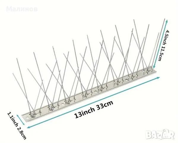 Шипове против гълъби, шипове за прозорци, репелент за птици, шипове против птици , снимка 8 - Други стоки за дома - 49346969