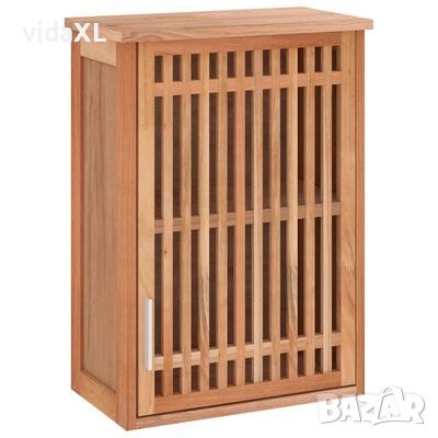 vidaXL Стенен шкаф за баня, 42x23x60 см, орех масив（SKU:350357, снимка 1 - Шкафове - 45824483