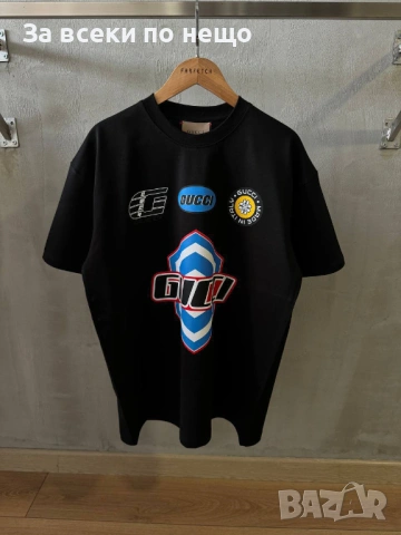 Gucci Мъжка Черна Тениска👕Мъжка Блуза С Къс Ръкав В Черна Цвят Гучи Код MensPoint37