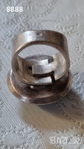 Vintage сребърен пръстен с естествен Лабрадорит, снимка 5 - Пръстени - 45905022