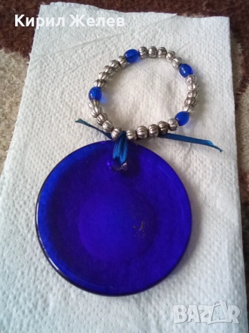 Турски амулет синьо стъклено око 14198, снимка 3 - Антикварни и старинни предмети - 53908443