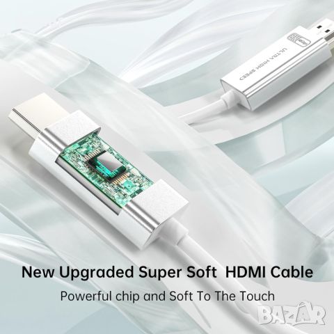 huaham Ултра-мек оптичен HDMI кабел 10 м, HDMI 2.1 кабел, 48Gbps, 8K60Hz & 4K120Hz, снимка 3 - Кабели и адаптери - 46778376