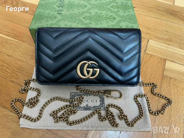 Gucci коженa мини Beloved чанта Гучи Златно Gold GG лого Made in Italy, снимка 3 - Чанти - 38410508