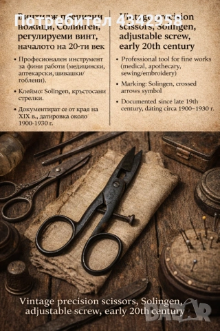 Solingen.1900-1930г.Винтидж немски ножици.
