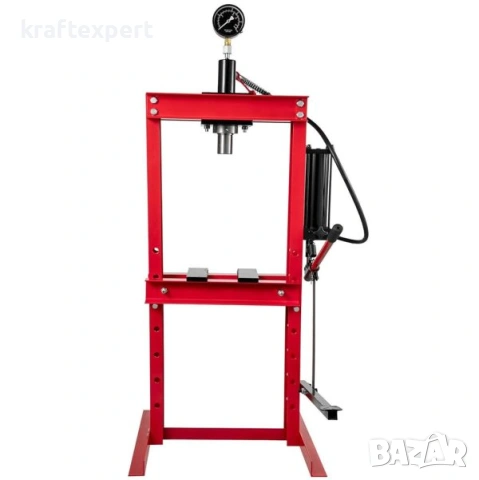 Хидравлична преса с педал 12 тона – манометър, стоманена рамка, снимка 5 - Други инструменти - 53745981