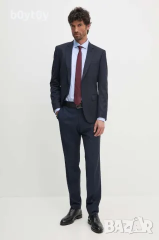 Вълнено сако Hugo Boss в тъмносиньо , снимка 5 - Сака - 50211747
