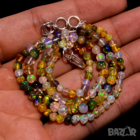 Гердани от естествен опал Етиопия, снимка 6 - Колиета, медальони, синджири - 52306660