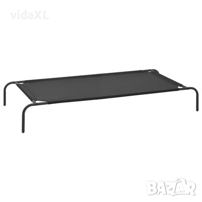 vidaXL Повдигнато легло за кучета, черно, XL, textilene(SKU:170663