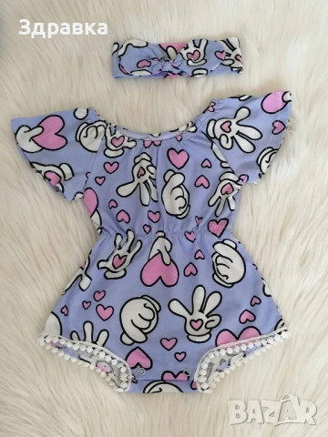 Боди + лента за глава , снимка 2 - Бодита за бебе - 53687916