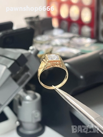 Златен пръстен 14 карата , снимка 5 - Пръстени - 52152176