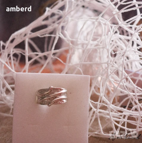 Елегантен сребърен пръстен модел R042, снимка 4 - Пръстени - 51365060