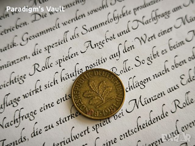 Монета - Германия - 10 пфенига | 1981г.; серия D, снимка 2 - Нумизматика и бонистика - 45686110