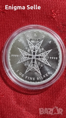 Сребърна монета, инвестиционна  "Малтийски кръст" от 1 унция 2023