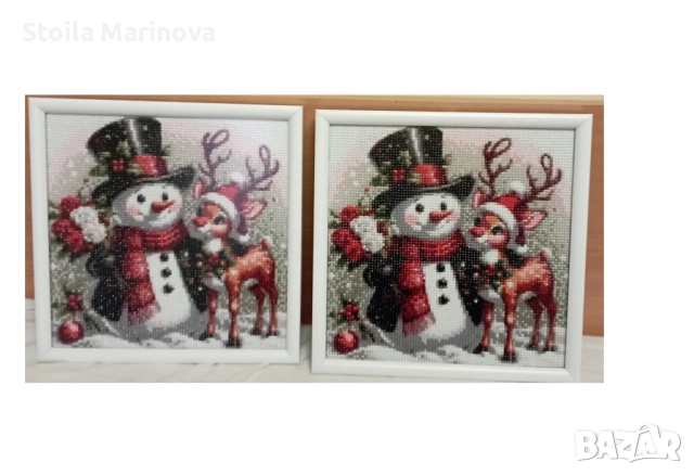 Коледни диамантени гоблени с рамка, снимка 5 - Други - 52321850