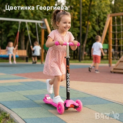 Детска сгъваема тротинетка 21st Scooter със светещи силиконови колел