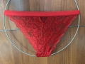 Червена дамска дантелена изрязана бикини , снимка 1