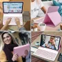 Калъф за iPad Air 11 инча с клавиатура, за ipad Air 6th /ipad Air 10.9" 5th/4th - розов, снимка 8