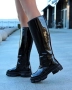Равни ботуши - черен лак, снимка 2
