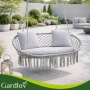 Възглавница за двойна градинска люлка Gardlov, комплект от 3 броя, Крем, Сива ИЛИ Черна, снимка 6