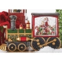 Коледна декоративна композиция „Влакът на Дядо Коледа“ с LED светлина, вода и брокат, снимка 4