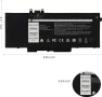 HJTPOWER 3HWPP Батерия за лаптоп Dell Latitude 14 15 Precision 3541, снимка 7