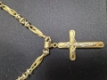 Златен синджир с кръст 24 грама 585, снимка 6