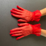 Елегантни къси тюлени ръкавици в червено - код 8644, снимка 4