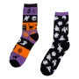 Halloween / Хелоуин чорапи в черно, оранжево и лилаво с призрачни фигури – 2 чифта_1245505, снимка 1