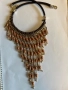 Кафяв комплект колие с обици от турманиеви мъниста модел 92, снимка 1