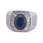 Мъжки сребърен пръстен със сапфир, снимка 2