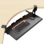 Нова Подвижна Тава за Клавиатура бюро офис с Въртящи Скоби - Черна, 670mm