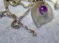СРЕБЪРЕН ПЕНДАНТ ЦВЕТЕ КАМБАНКА с ВЕНЕЦИАНСКО СТЪКЛО МУРАНО и АМЕТИСТ с ВЕРИЖКА от СРЕБРО 925 49763, снимка 4