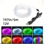 5 метра 7 цвята в 1 RGB интериорна неонова лента за табло на кола АВТОМОБИЛ , снимка 3